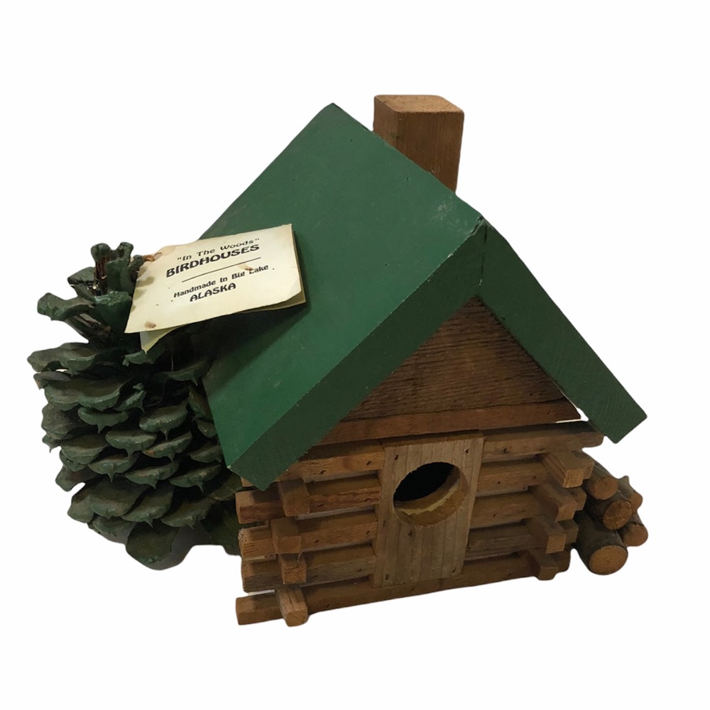 Handmade Log Cabin “Into The Woods” Birdhouse. Never Used